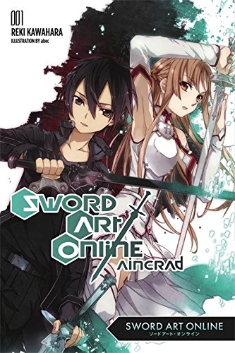 Anime-style illustration of a male and female character holding swords on a book cover.