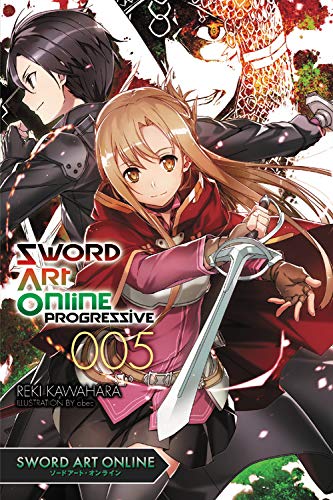 Cover of “Sword Art Online Progressive, Vol. 5” light novel featuring two characters.