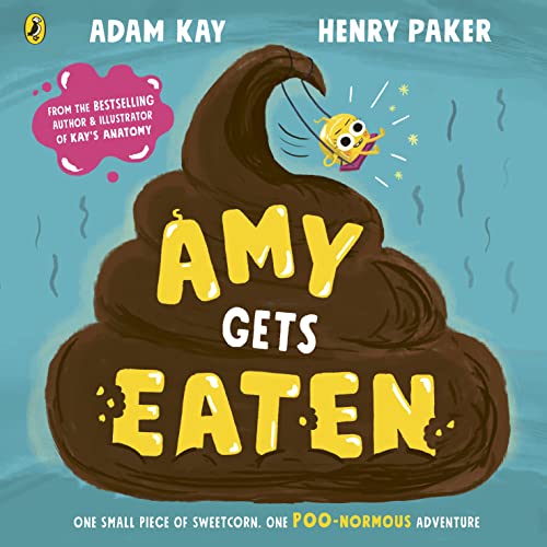 Book cover: a cartoon sweetcorn being swallowed by a large pile of poo.