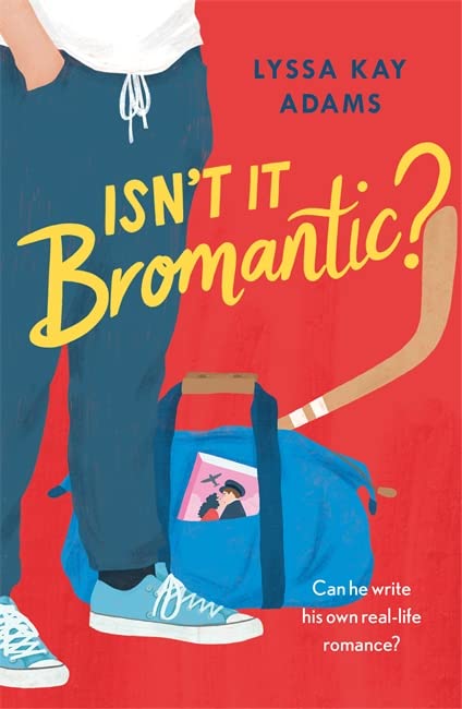 Book cover: illustrated man with backpack, hockey stick, and bold title.