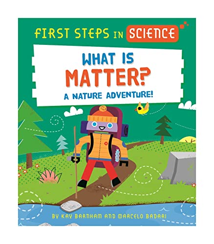 Book cover: robot hiker in a green, illustrated landscape.