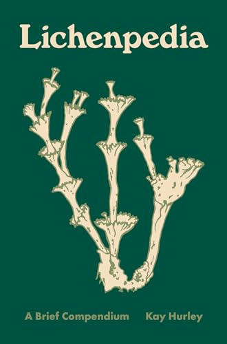 Dark green book cover with a beige illustration of lichen and text.