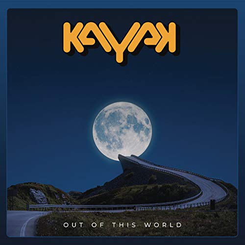 Kayak "Out Of This World" vinyl album cover with moonlit landscape.