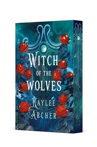 Book cover featuring red roses against a dark teal gate with white text.