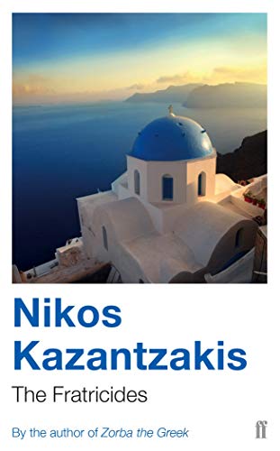 Book cover featuring a blue-domed church overlooking the sea at sunset.