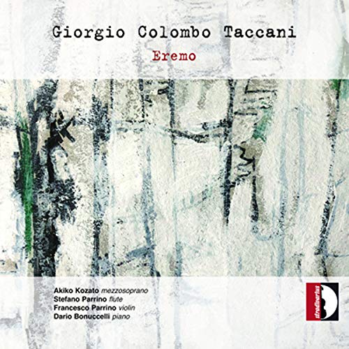 "Album cover with abstract white and green background, featuring artist and musician names."