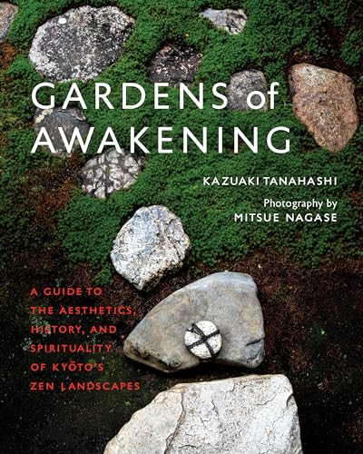 Book cover with moss, stones, and title “Gardens of Awakening.”