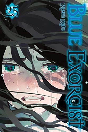 Blue Exorcist volume 25 cover: a crying young man with dark hair.