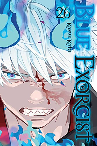Manga cover featuring a close-up of a character with white hair and blue flames.