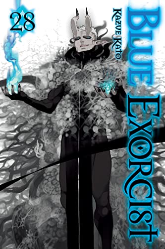 Manga cover featuring a horned character holding blue flames with the title Blue Exorcist.