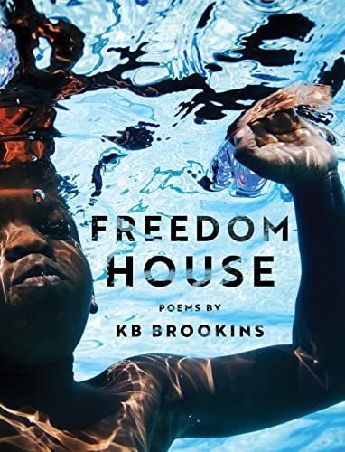 Book cover: "Freedom House" with a person partially submerged in water.
