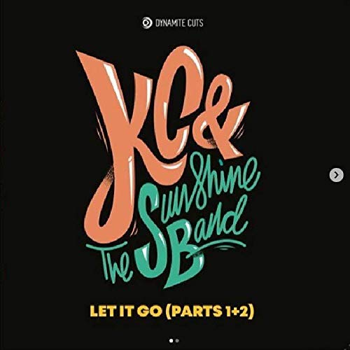 "Black vinyl record cover with 'KC & Sunshine Band' in orange and teal lettering."