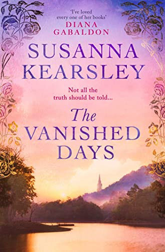 Book cover: “The Vanished Days” by Susanna Kearsley, with landscape scene.