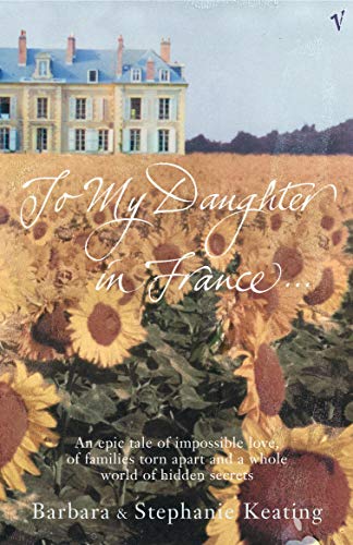 Book cover with sunflowers, a French chateau, and cursive title text.