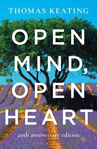 Book cover with large white text over a lavender field and tree.