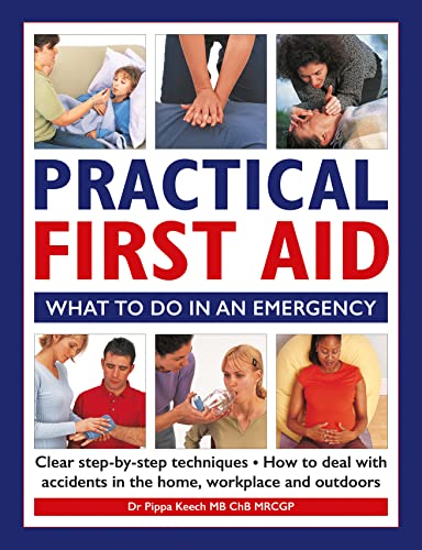 Book cover titled Practical First Aid featuring photos of people performing various medical procedures.