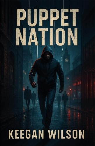 Book cover: hooded figure on a wet city street, Big Ben visible.