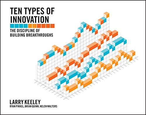 Book cover with isometric cube graphic and title “Ten Types of Innovation.”