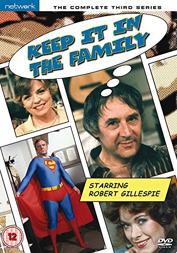 DVD cover for "Keep It In The Family" series 3, featuring actor Robert Gillespie and a Superman costume.