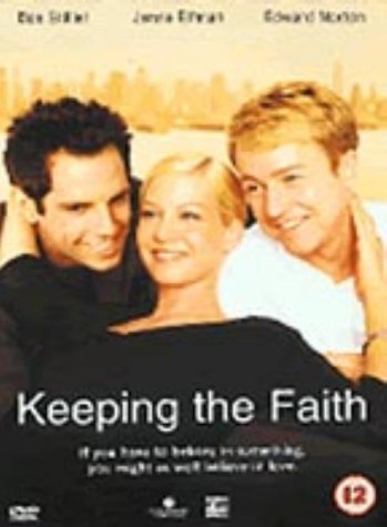 DVD cover for Keeping the Faith featuring Ben Stiller, Jenna Elfman, and Edward Norton.