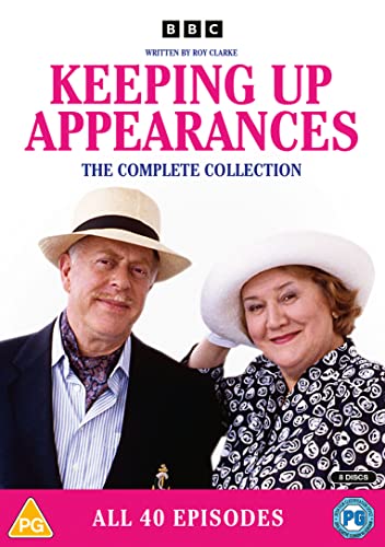 DVD cover for “Keeping Up Appearances” featuring Hyacinth and Richard Bucket.