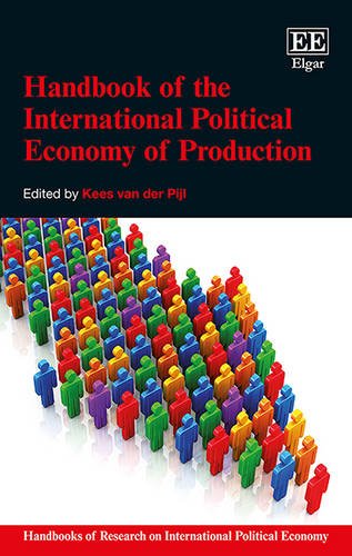 Book cover: “Handbook of the International Political Economy of Production” with colorful figures.