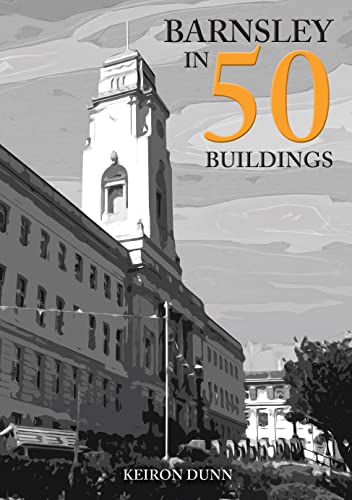 Book cover featuring a grayscale illustration of a clock tower building with orange text.