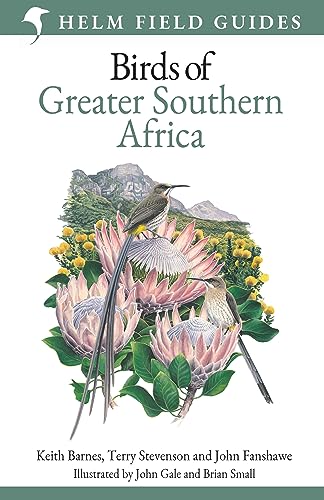 Book cover featuring two birds perched on pink protea flowers against a mountain backdrop.
