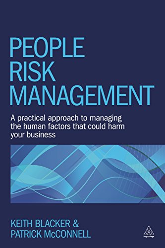 Book cover for People Risk Management with blue abstract waves and author names.