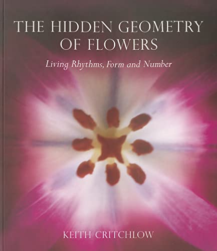 Book cover titled The Hidden Geometry of Flowers with a close-up pink flower image.