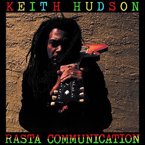 Keith Hudson portrait with violin, album cover for “Rasta Communication.”