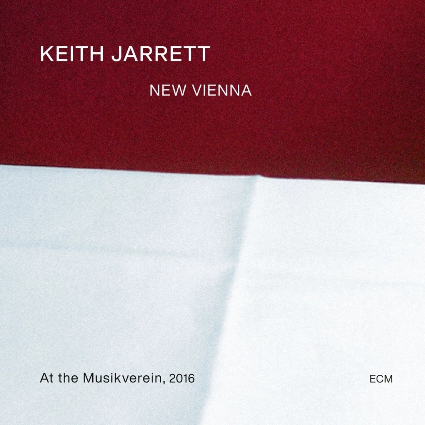 CD cover for Keith Jarrett’s “New Vienna” with red and white blocks.