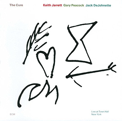 CD cover for Keith Jarrett Trio’s “The Cure” with abstract black line art.