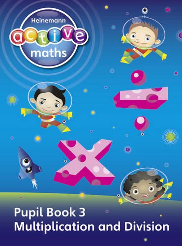 Pupil book cover with children in space, multiplication and division themes.