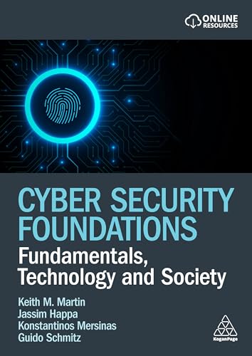 Book cover: "Cyber Security Foundations" with fingerprint icon and circuit board design.