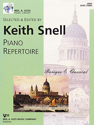 Cover of Piano Repertoire: Baroque & Classical 3 music book with St. Paul's Cathedral illustration.