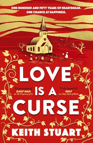 Red book cover with church, graveyard, and a lone figure.