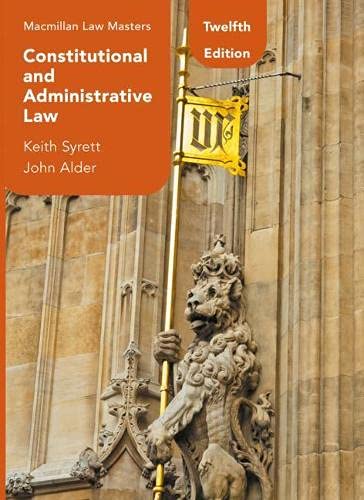 Book cover: “Constitutional and Administrative Law,” twelfth edition, with a lion statue.