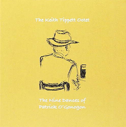 Yellow album cover with sketch of man in hat, holding mug, viewed from behind.