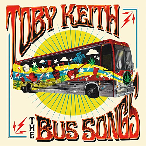 Toby Keith album cover featuring a colorful tour bus illustration.
