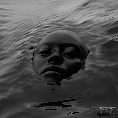 Black and white album cover featuring a face submerged in water.