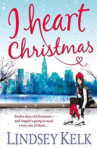 Book cover: “I Heart Christmas” with winter scene and skating woman.
