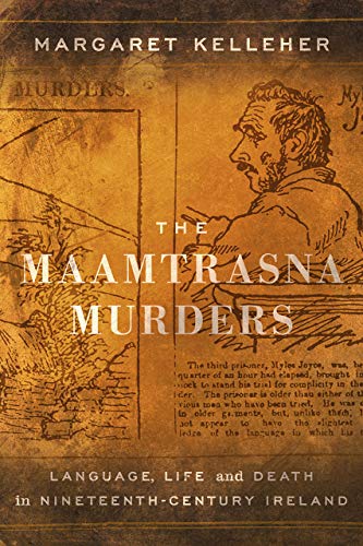 Book cover: "The Maamtrasna Murders" with a sketched man and text.
