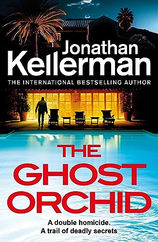 Book cover: nighttime scene with a house, pool, and lone figure.