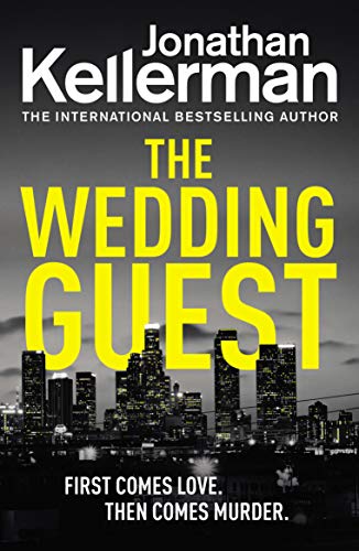 Book cover: "The Wedding Guest" by Jonathan Kellerman, with a city skyline.