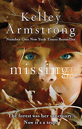 Book cover: "Missing" by Kelley Armstrong, featuring a woman’s face and fractured glass.