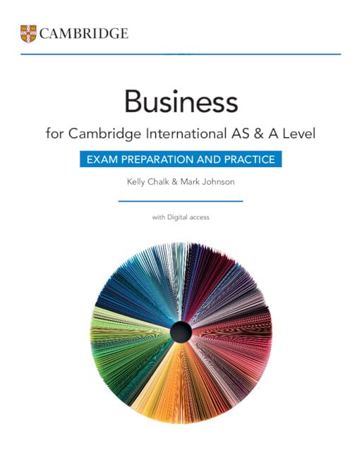 Cambridge International AS & A Level Business exam preparation book cover with colorful circular design.