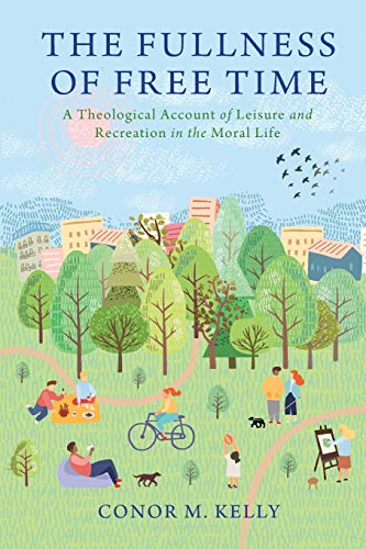 Book cover depicting people enjoying leisure activities in a town landscape.