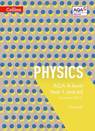 Physics textbook cover with blue dots, yellow and beige background.