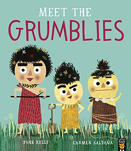 Book cover featuring three illustrated, grumpy-looking characters in grass.